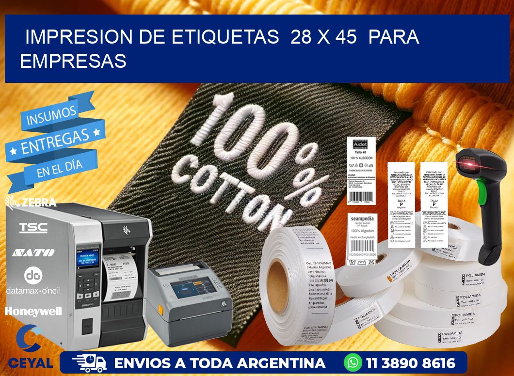 impresion de etiquetas  28 x 45  para empresas