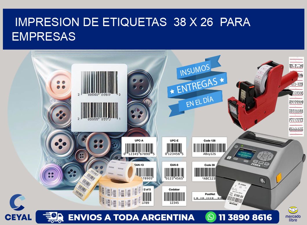 impresion de etiquetas  38 x 26  para empresas