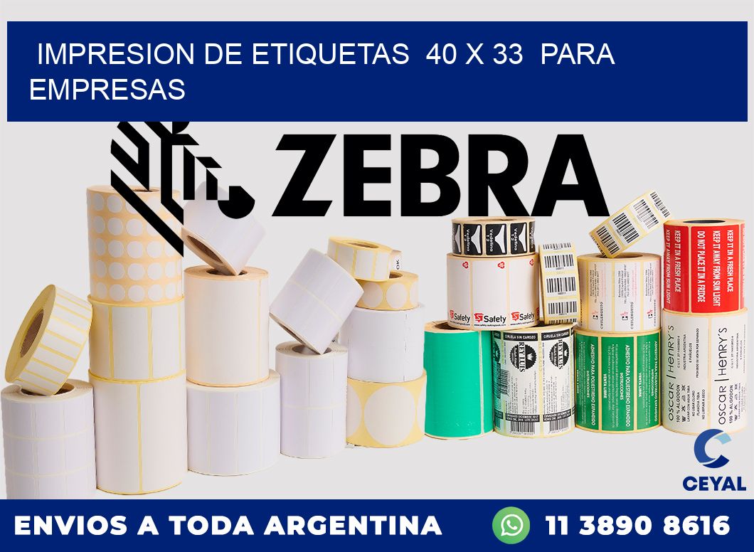 impresion de etiquetas  40 x 33  para empresas