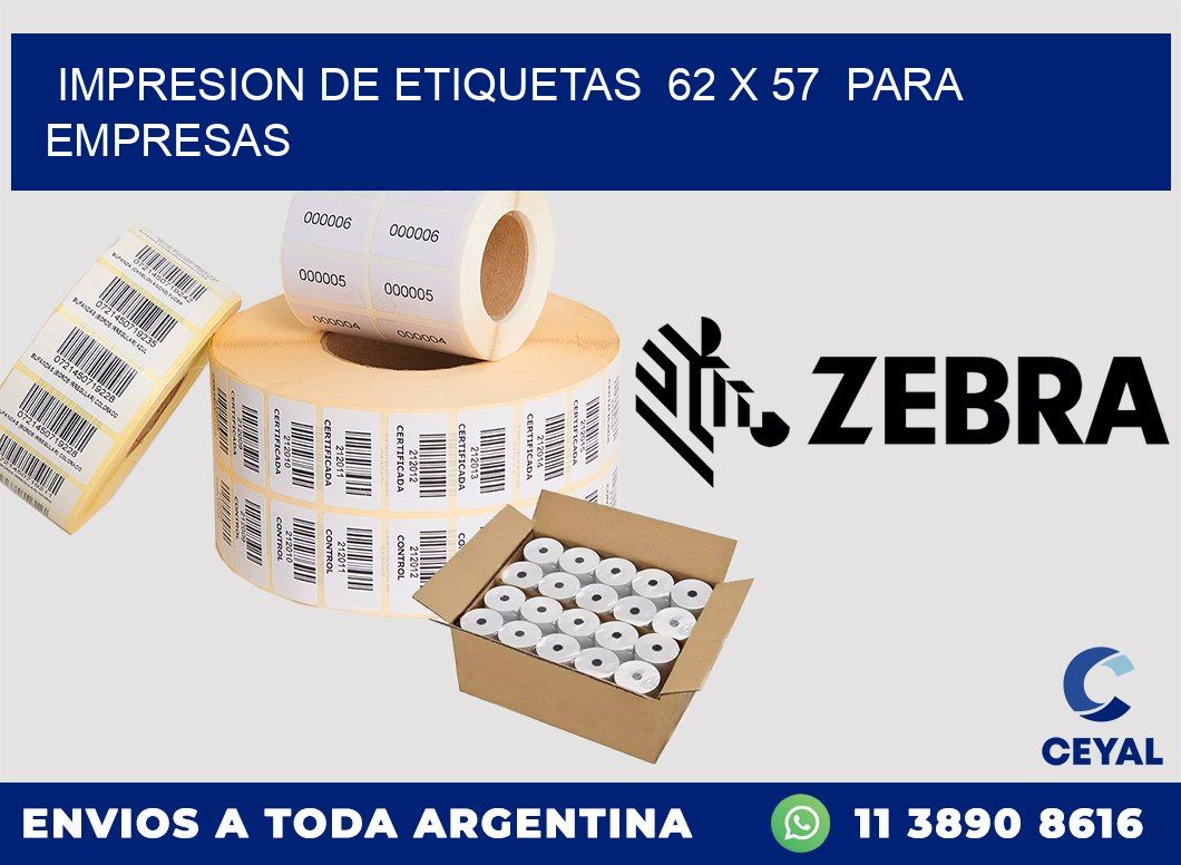 impresion de etiquetas  62 x 57  para empresas