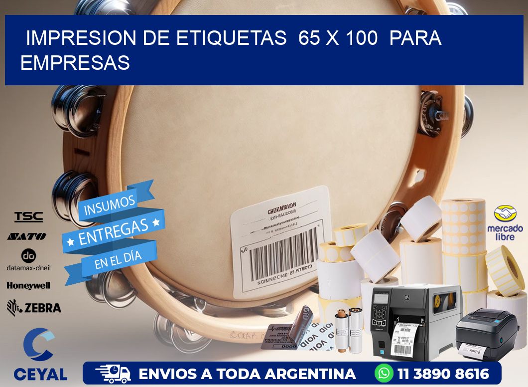 impresion de etiquetas  65 x 100  para empresas