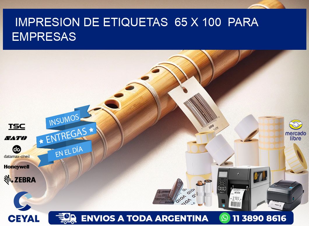 impresion de etiquetas  65 x 100  para empresas