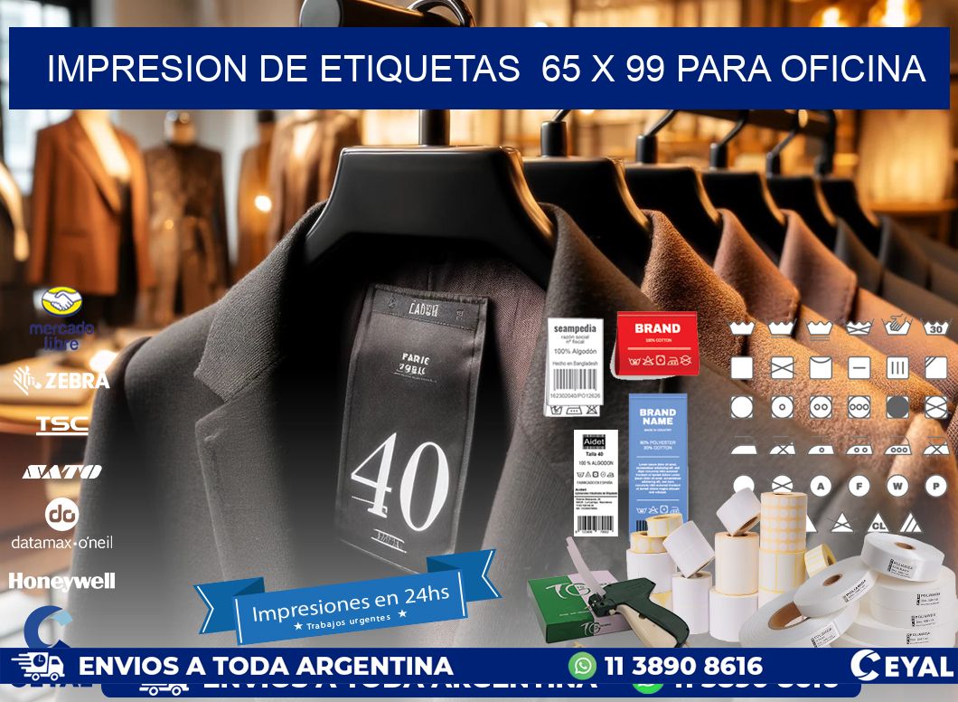impresion de etiquetas  65 x 99 para oficina
