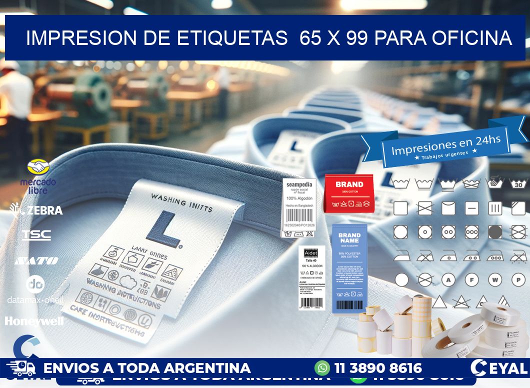 impresion de etiquetas  65 x 99 para oficina