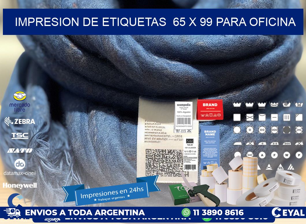 impresion de etiquetas  65 x 99 para oficina