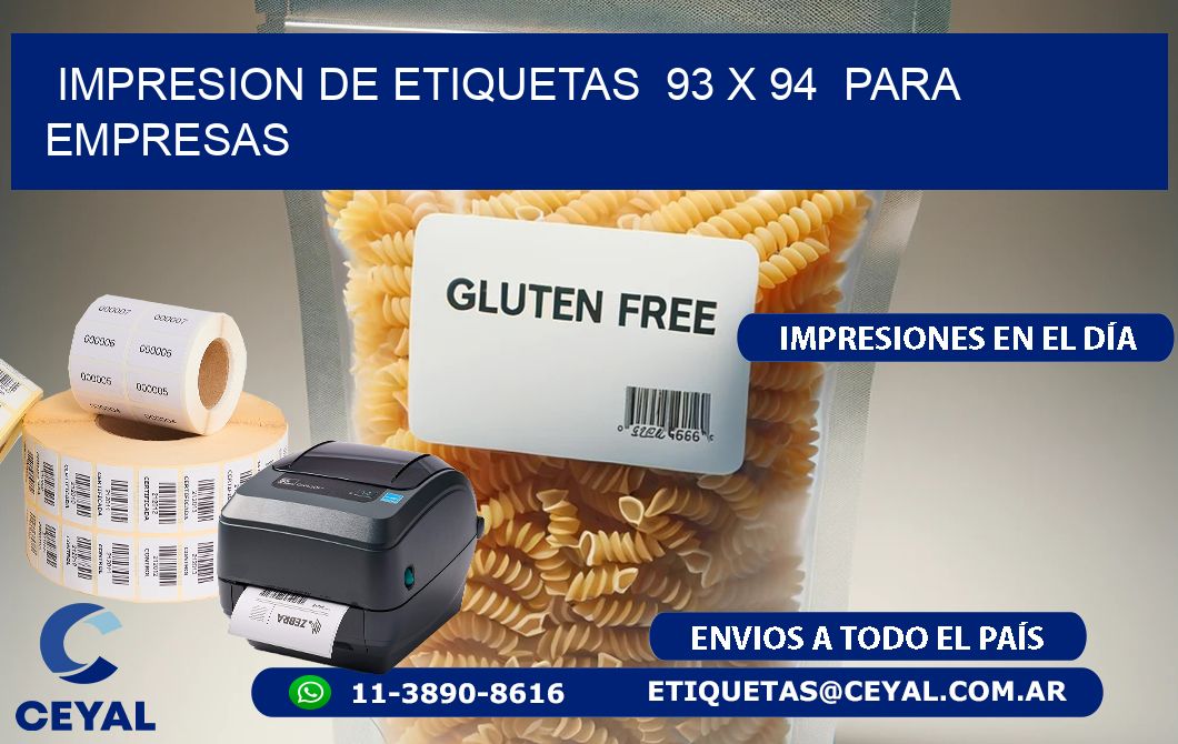 impresion de etiquetas  93 x 94  para empresas