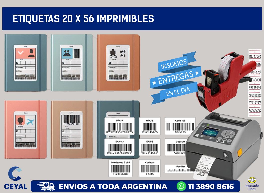 ETIQUETAS 20 x 56 IMPRIMIBLES