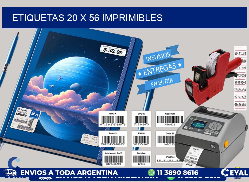 ETIQUETAS 20 x 56 IMPRIMIBLES