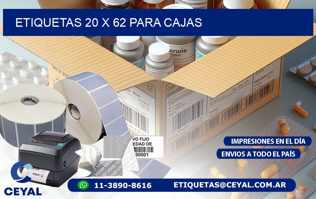 ETIQUETAS 20 x 62 PARA CAJAS