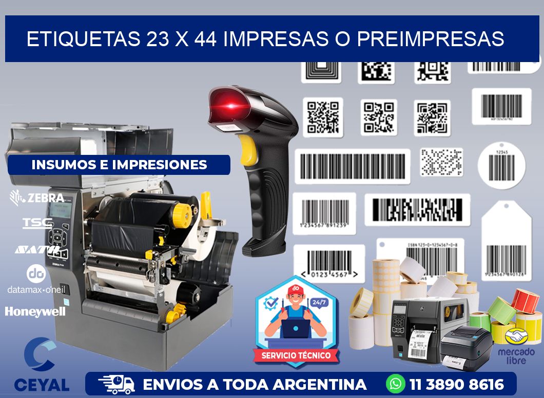 ETIQUETAS 23 x 44 IMPRESAS O PREIMPRESAS