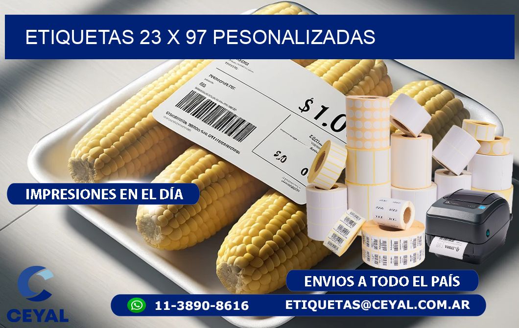 ETIQUETAS 23 x 97 PESONALIZADAS