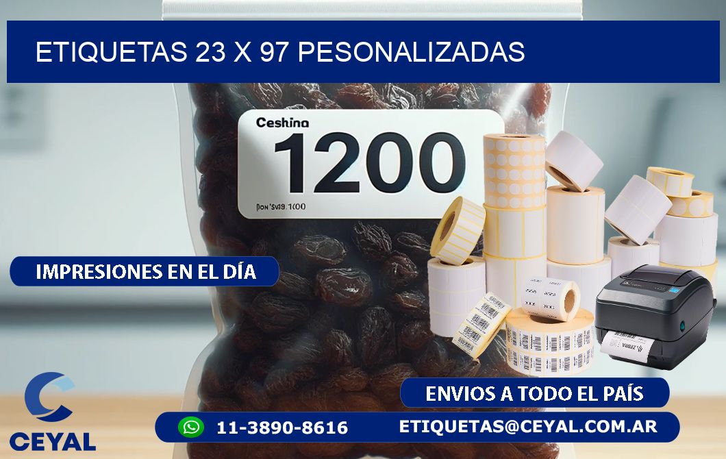 ETIQUETAS 23 x 97 PESONALIZADAS