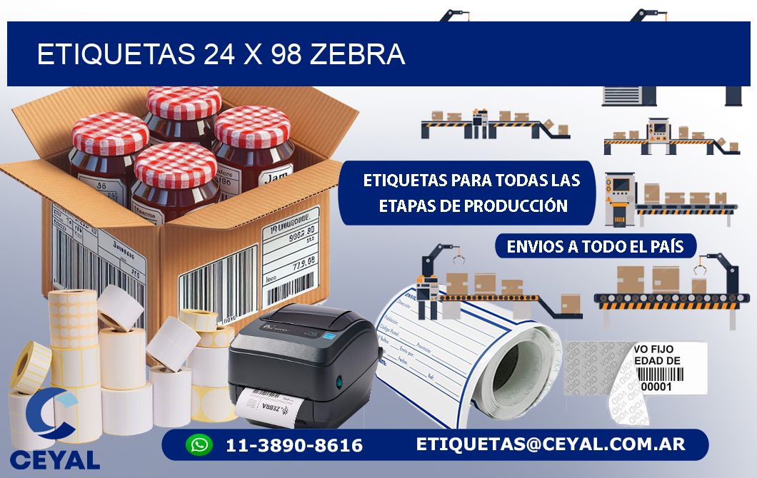 ETIQUETAS 24 x 98 ZEBRA