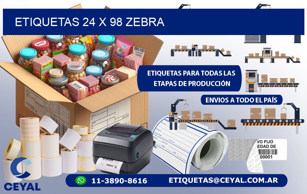 ETIQUETAS 24 x 98 ZEBRA