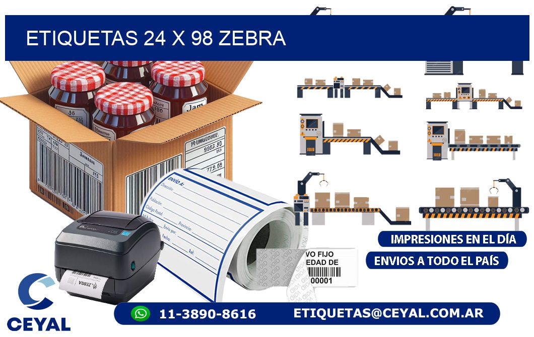 ETIQUETAS 24 x 98 ZEBRA