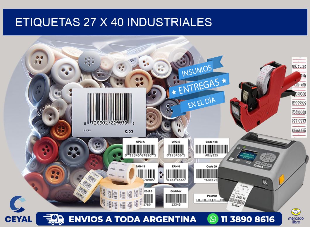 ETIQUETAS 27 x 40 INDUSTRIALES