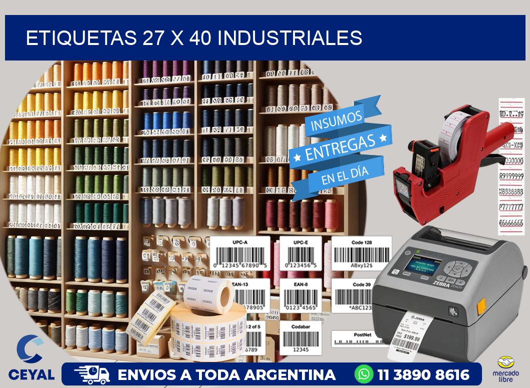 ETIQUETAS 27 x 40 INDUSTRIALES