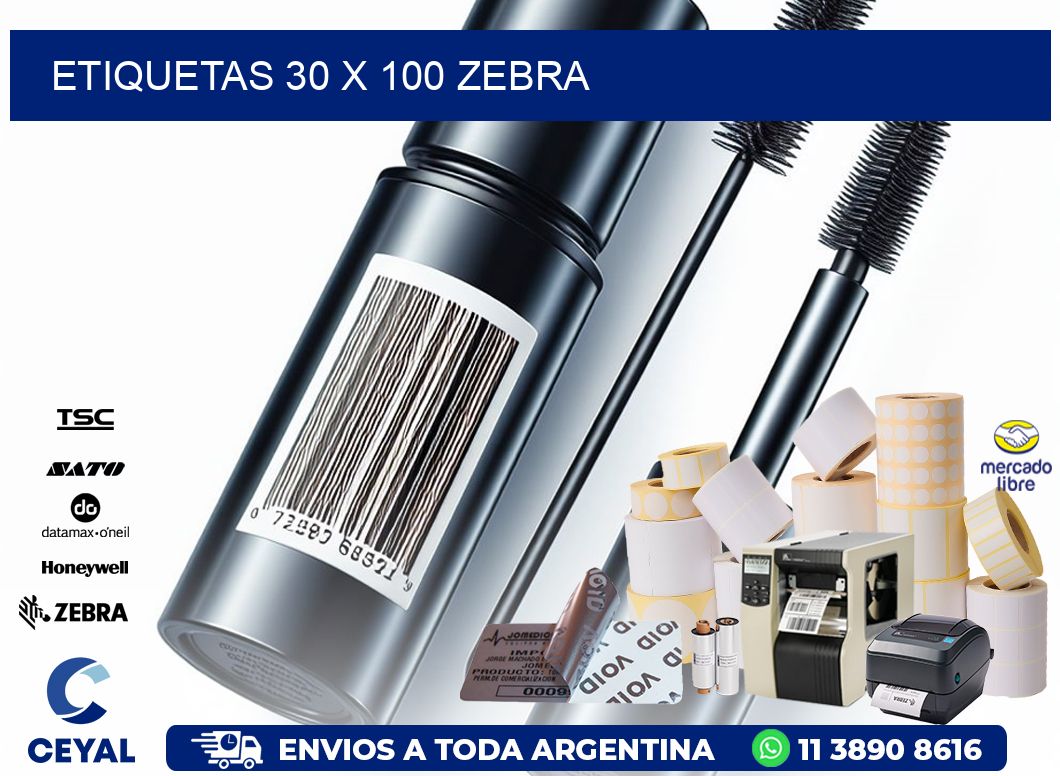 ETIQUETAS 30 x 100 ZEBRA