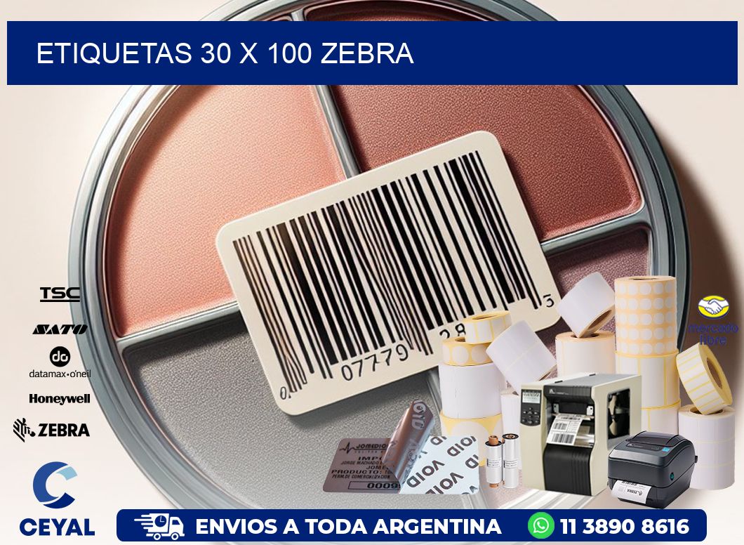 ETIQUETAS 30 x 100 ZEBRA