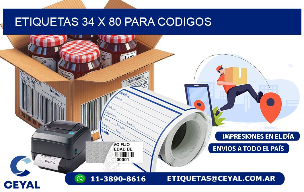 ETIQUETAS 34 x 80 PARA CODIGOS