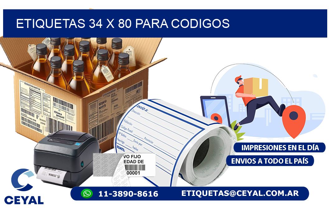 ETIQUETAS 34 x 80 PARA CODIGOS