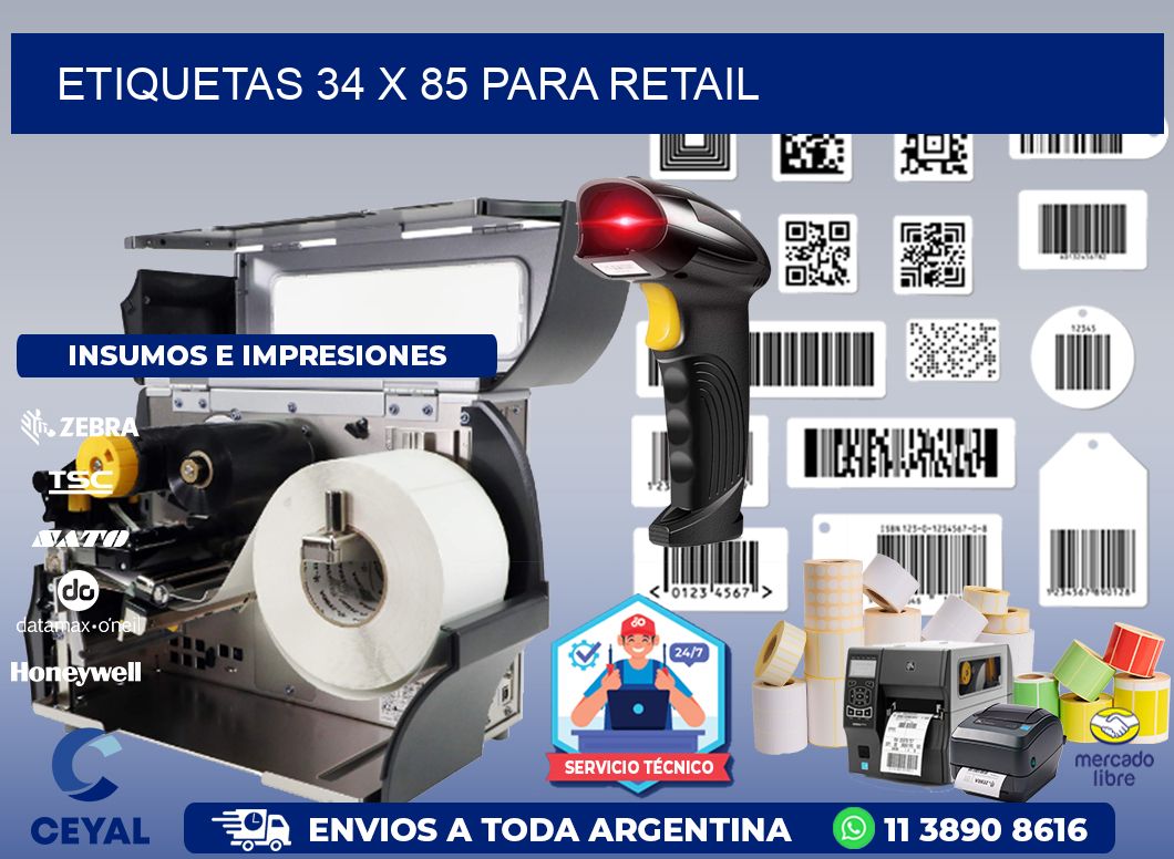 ETIQUETAS 34 x 85 PARA RETAIL