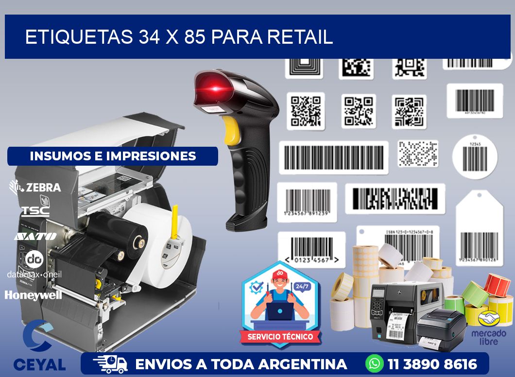 ETIQUETAS 34 x 85 PARA RETAIL