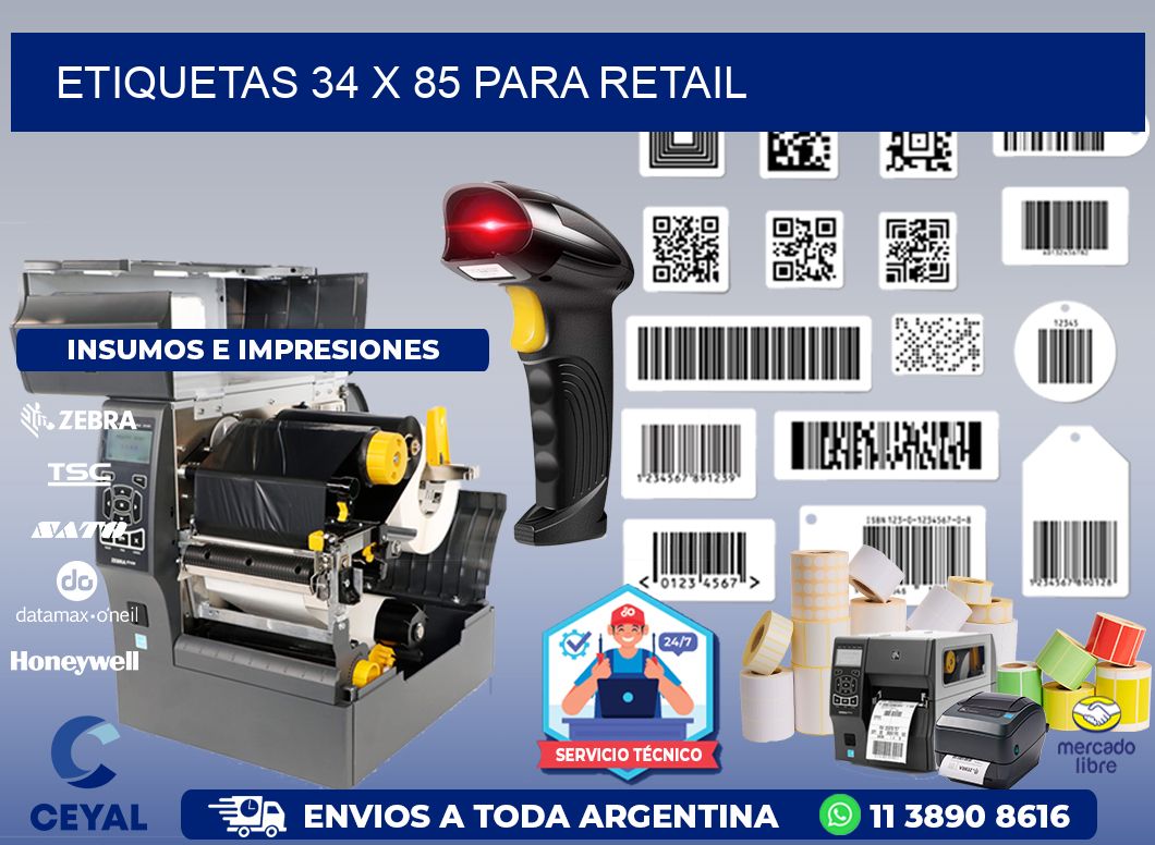 ETIQUETAS 34 x 85 PARA RETAIL