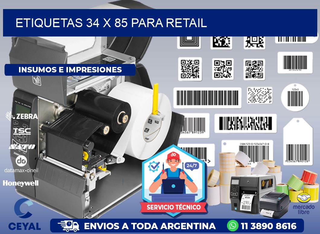 ETIQUETAS 34 x 85 PARA RETAIL