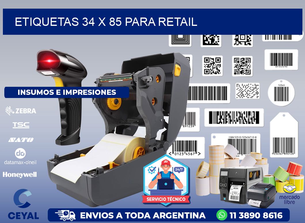 ETIQUETAS 34 x 85 PARA RETAIL