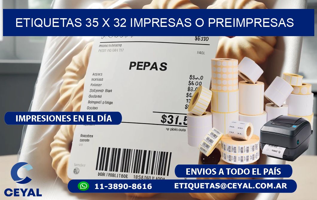 ETIQUETAS 35 x 32 IMPRESAS O PREIMPRESAS