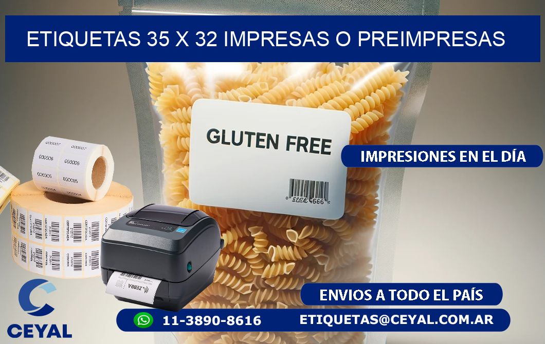 ETIQUETAS 35 x 32 IMPRESAS O PREIMPRESAS