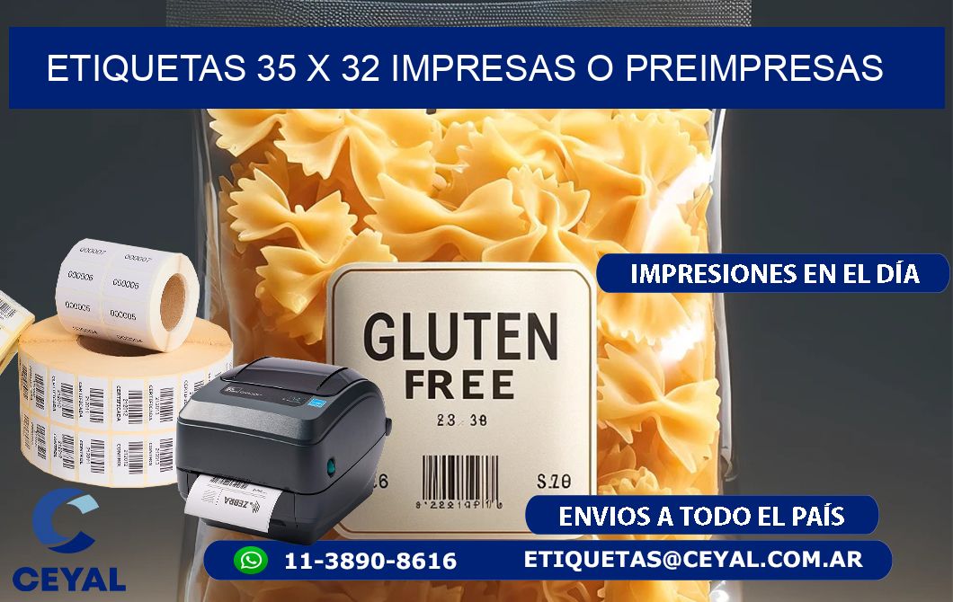 ETIQUETAS 35 x 32 IMPRESAS O PREIMPRESAS