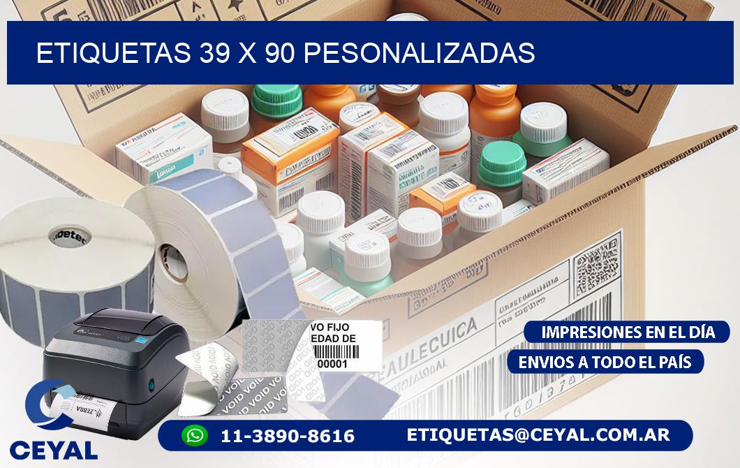 ETIQUETAS 39 x 90 PESONALIZADAS