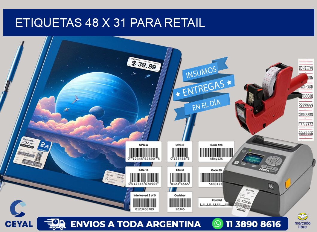 ETIQUETAS 48 x 31 PARA RETAIL