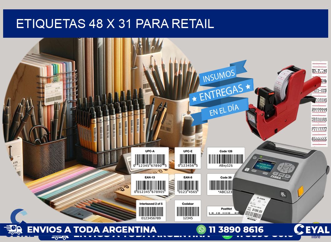 ETIQUETAS 48 x 31 PARA RETAIL