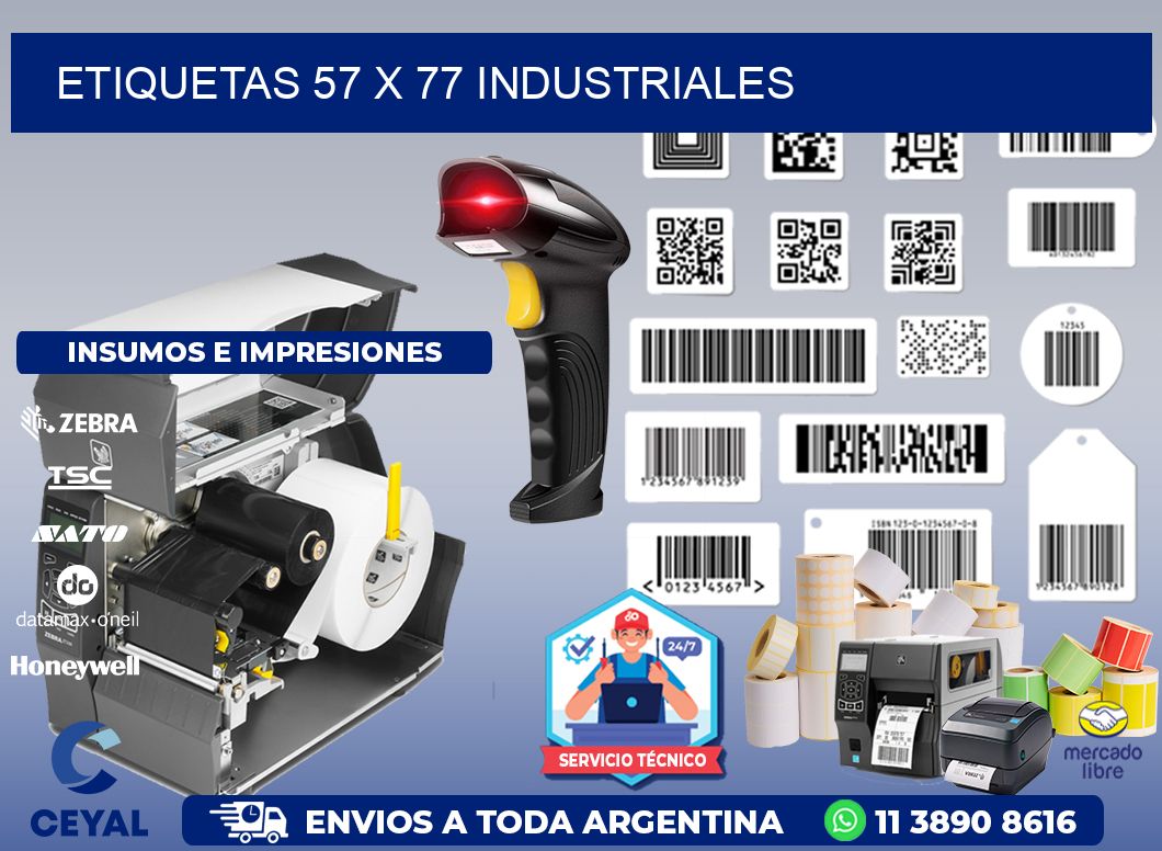 ETIQUETAS 57 x 77 INDUSTRIALES