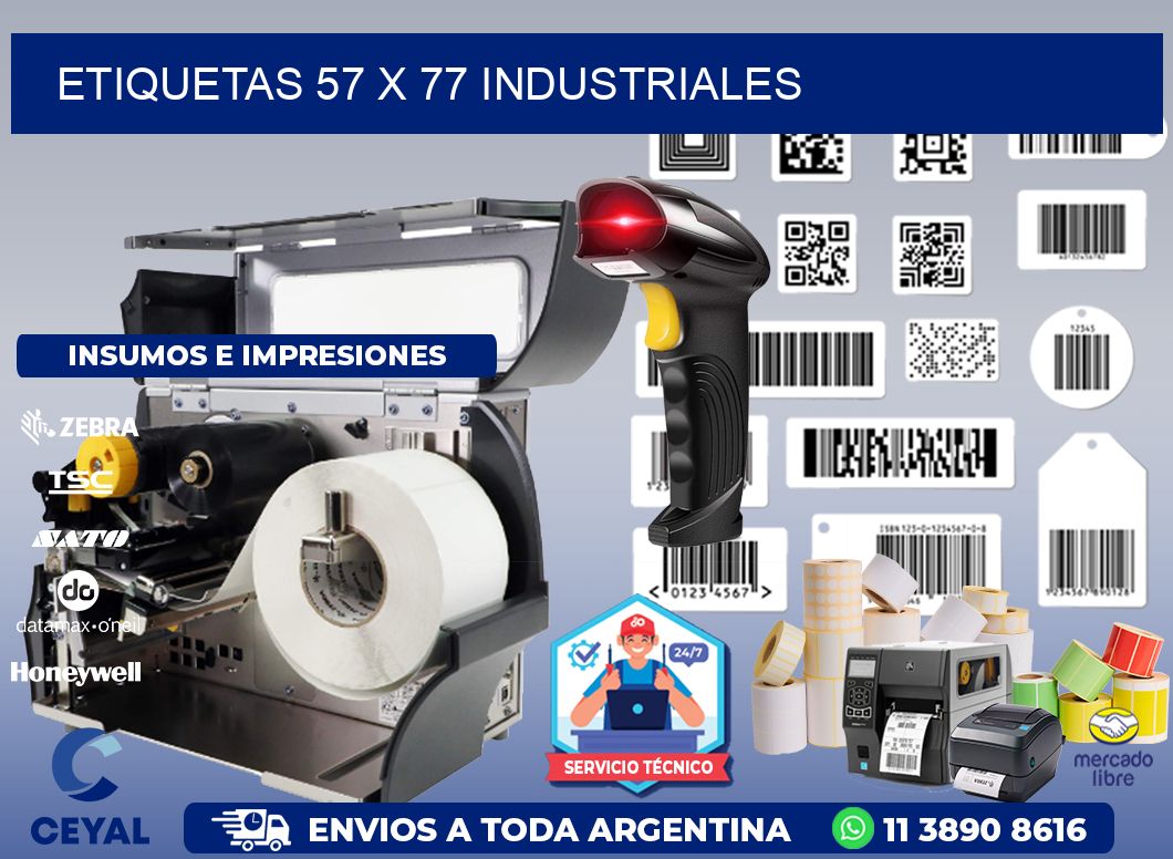 ETIQUETAS 57 x 77 INDUSTRIALES