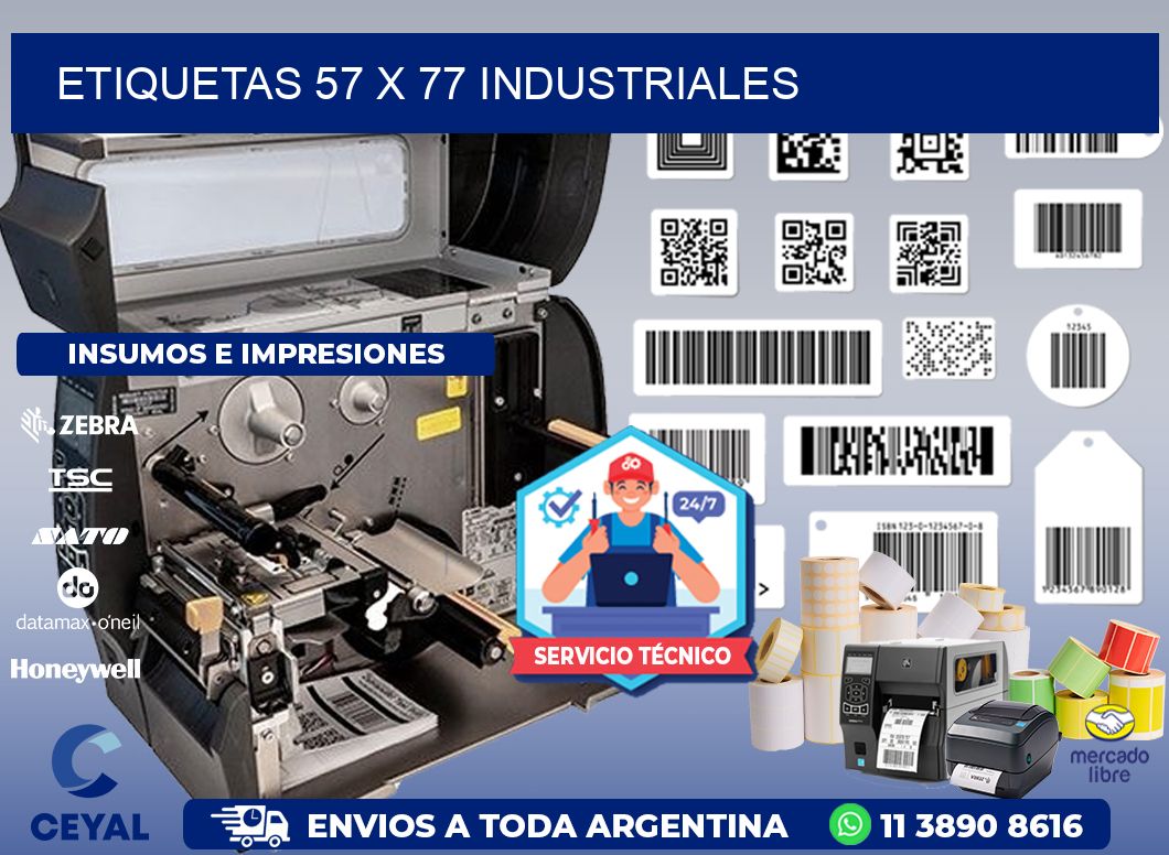 ETIQUETAS 57 x 77 INDUSTRIALES
