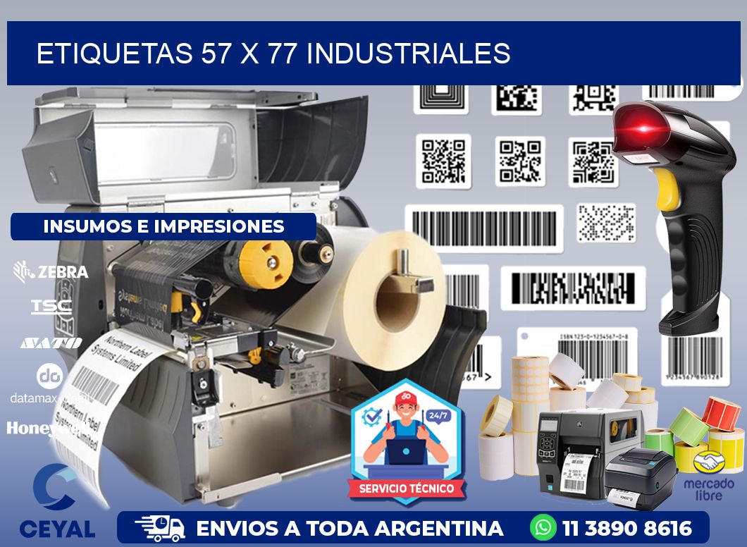 ETIQUETAS 57 x 77 INDUSTRIALES