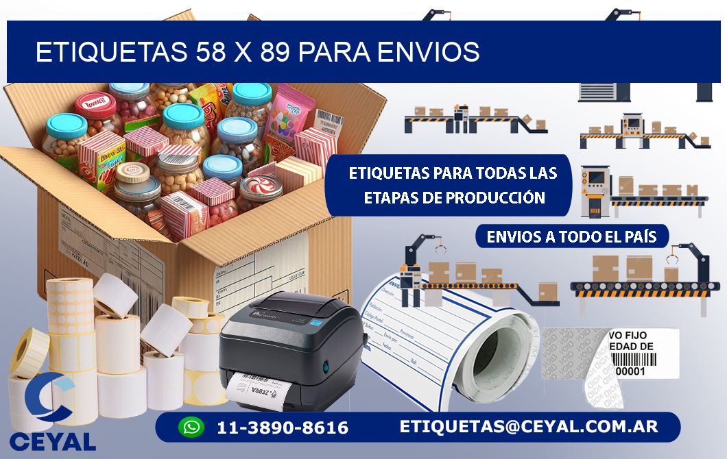 ETIQUETAS 58 x 89 PARA ENVIOS