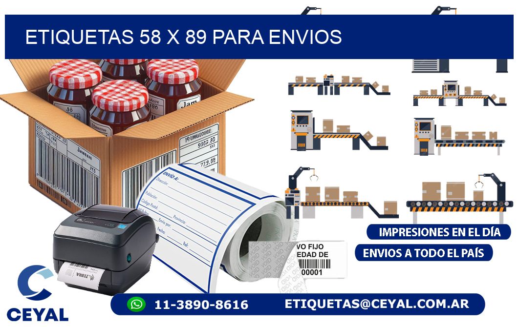 ETIQUETAS 58 x 89 PARA ENVIOS