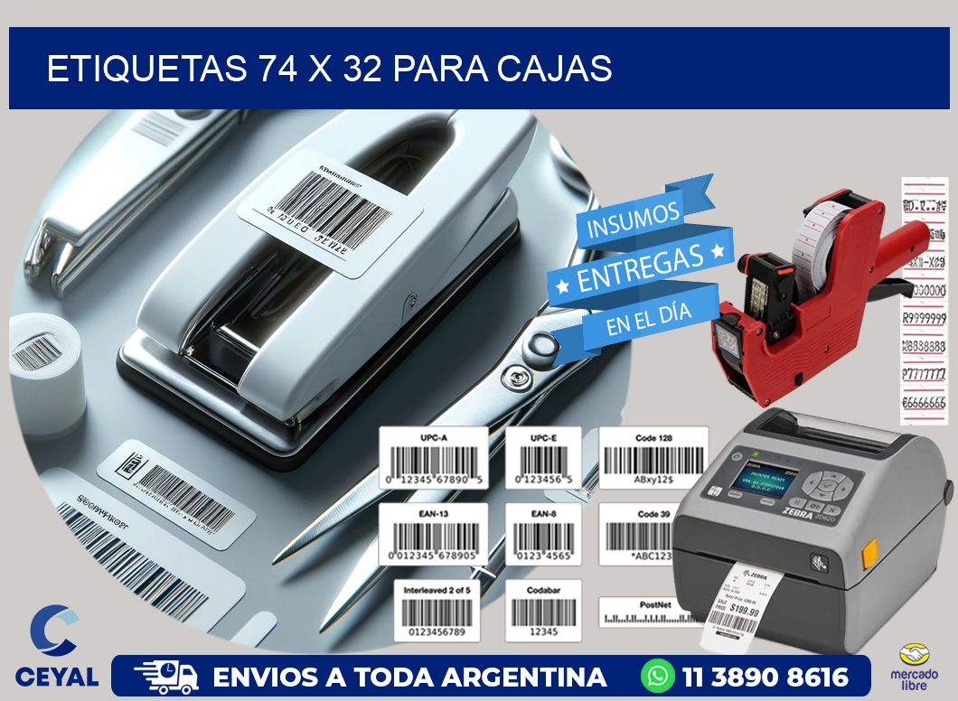 ETIQUETAS 74 x 32 PARA CAJAS