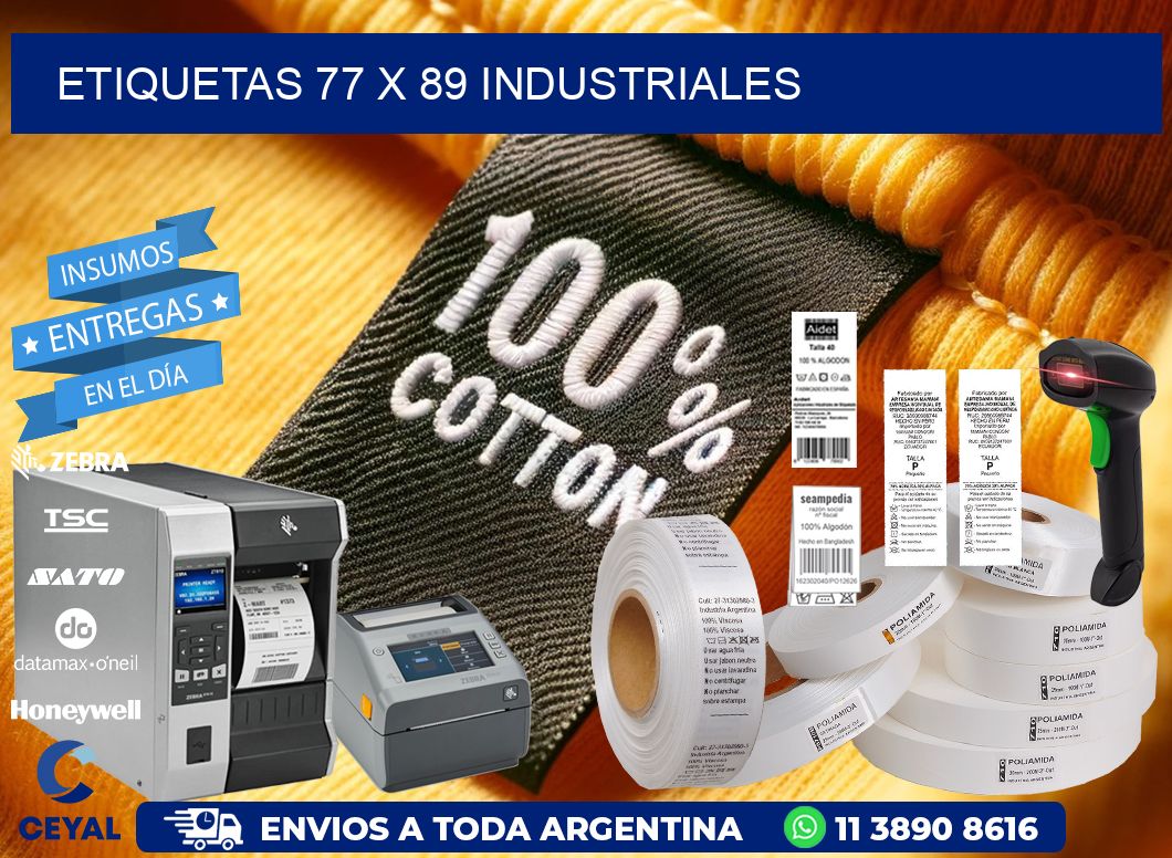 ETIQUETAS 77 x 89 INDUSTRIALES