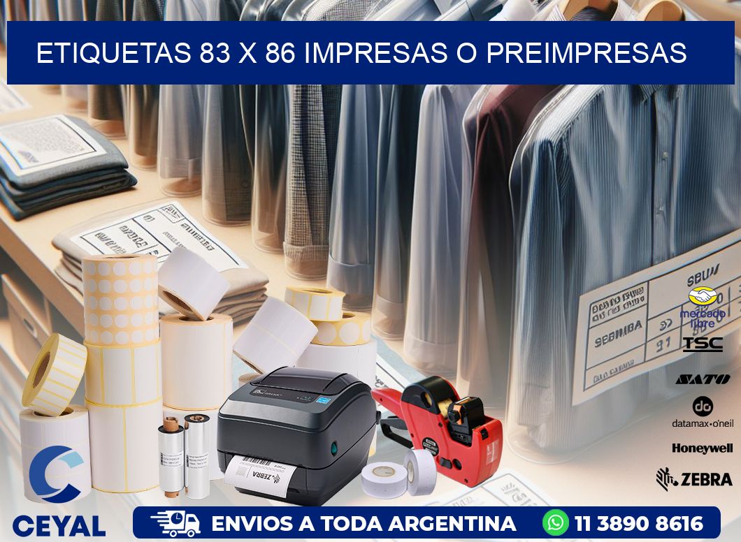 ETIQUETAS 83 x 86 IMPRESAS O PREIMPRESAS