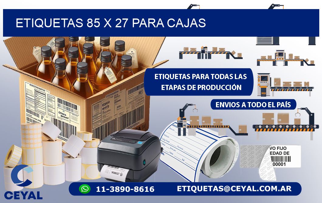 ETIQUETAS 85 x 27 PARA CAJAS