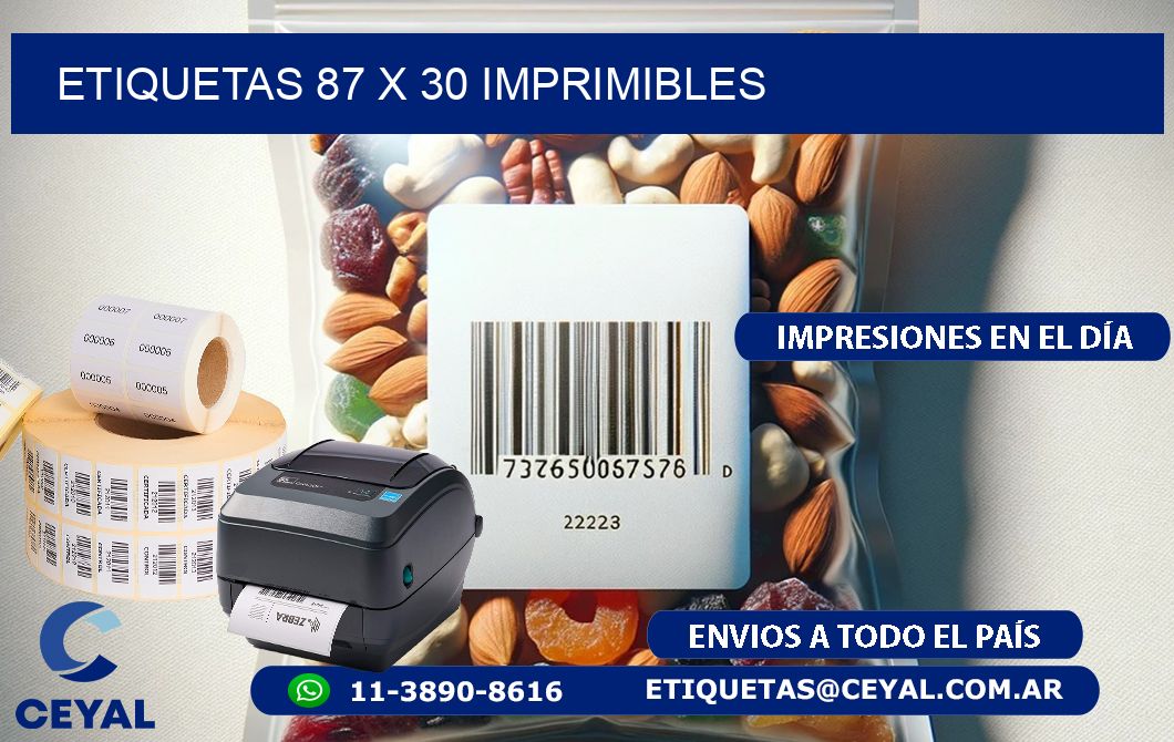 ETIQUETAS 87 x 30 IMPRIMIBLES