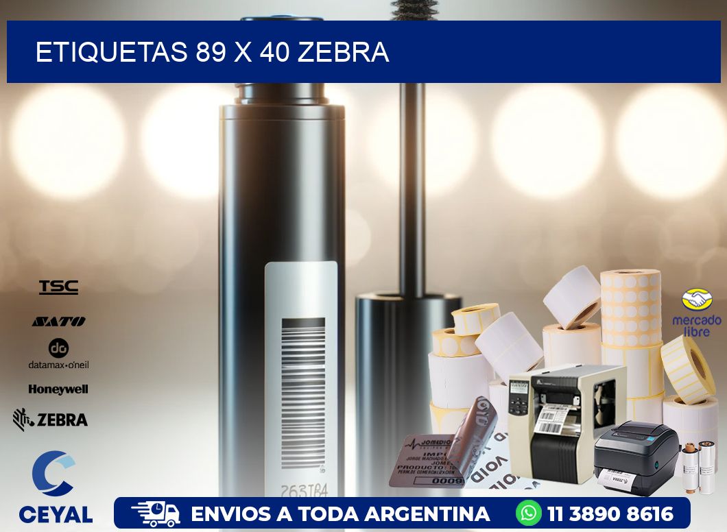 ETIQUETAS 89 x 40 ZEBRA