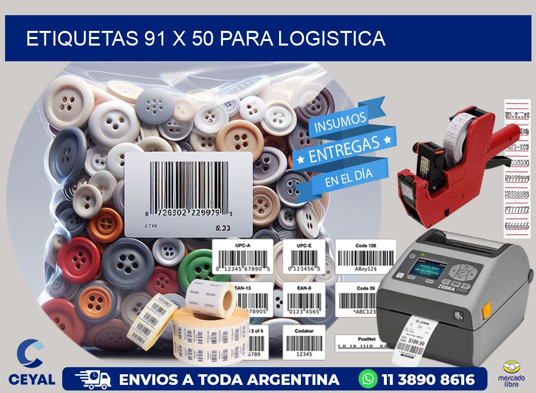 ETIQUETAS 91 x 50 PARA LOGISTICA