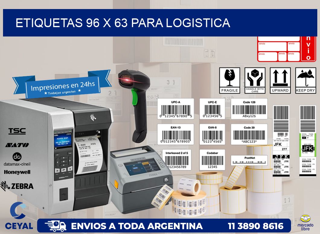 ETIQUETAS 96 x 63 PARA LOGISTICA